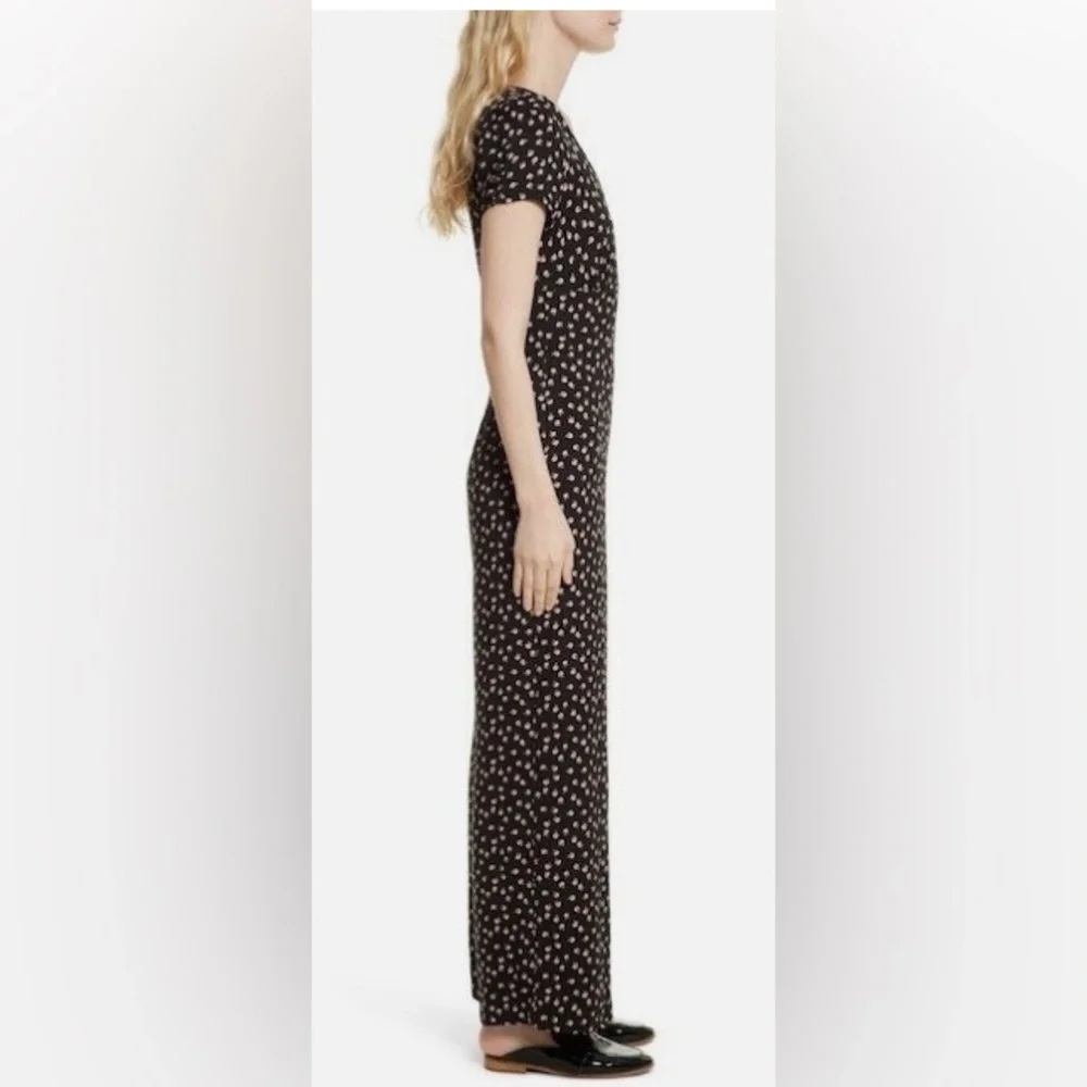 Free People Mia Black and Pink Rose Jumpsuit - Picture 2 of 6